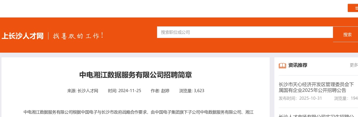 2024中电湘江数据服务有限公司招聘简章 图片