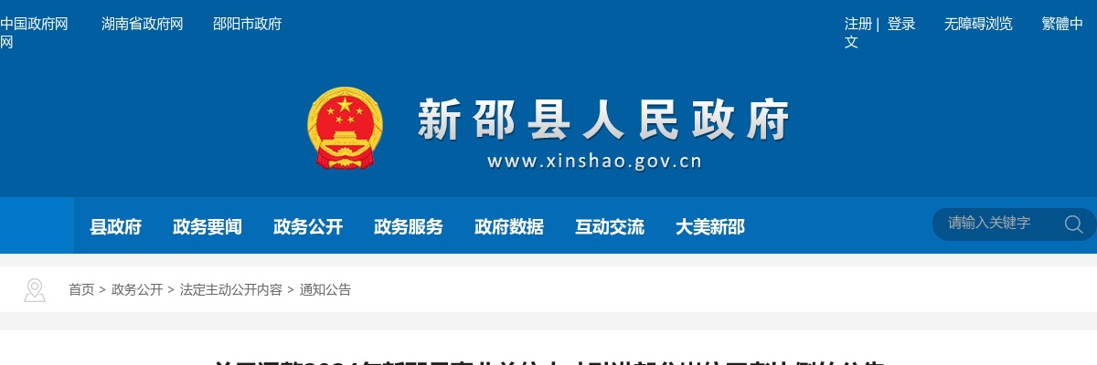 2024湖南邵阳新邵县事业单位人才引进部分岗位开考比例调整公告 图片