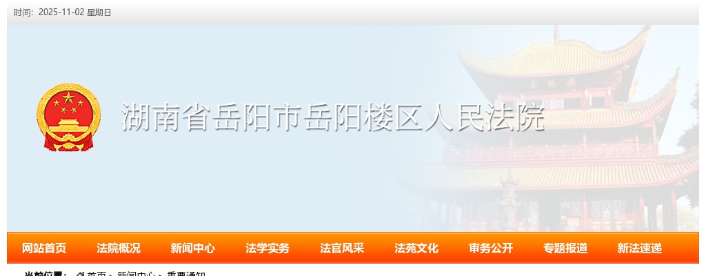 2023湖南岳阳市岳阳楼区人民法院招募诉讼服务中心志愿者公告 图片