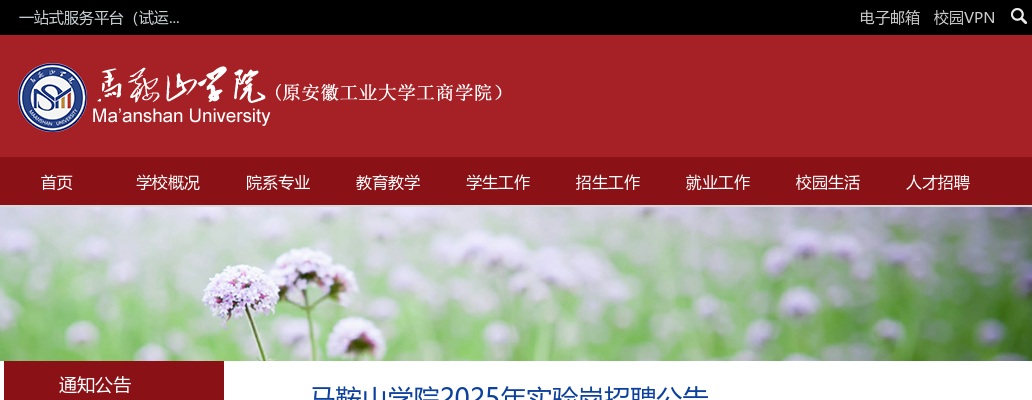 2025年马鞍山学院实验岗招聘3人公告 图片