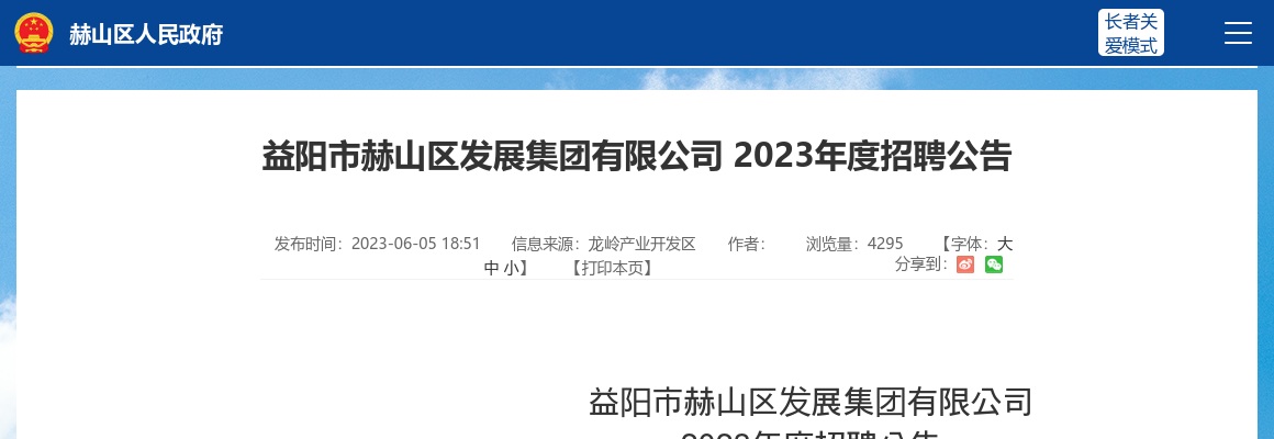 2023湖南益阳市赫山区发展集团有限公司招聘3人公告 图片