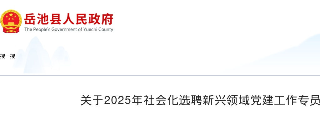 岳池县关于2025年社会化选聘新兴领域党建工作专员的公告 图片